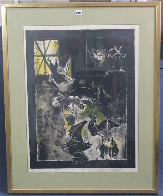 § Graham Sutherland (1903-1980) Chauves Souris - Interior 1968, overall 26 x 19.75in.